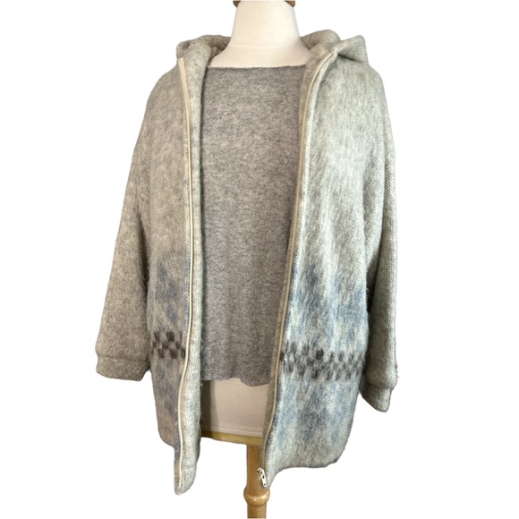 ❄️ VTG 80’s Iceland wool 100% lined full zipper hooded sweater - Picture 1 of 9